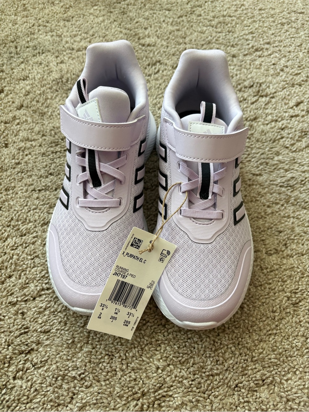 adidas Kids Sneakers – Light Lavender with Black Accents
